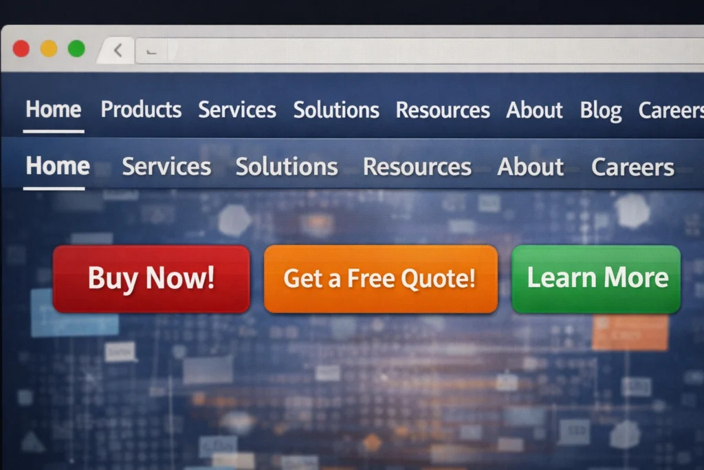 Too Many Menu Items and Competing CTAs